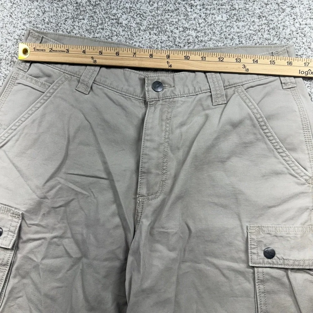 NWOT Men's Carhartt Beige Tan 100% Cotton Relaxed Fit Cargo Shorts Size 34x11